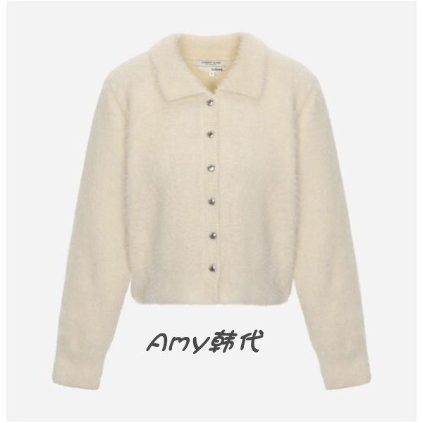 Amy韩国代购[Thursday Island] 25秋冬翻领针织开衫T258MCD933W/4