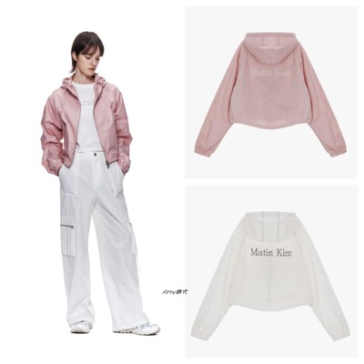 限时折！ 韩国代购Matin Kim MATIN CROP HOODY COATING连帽外套