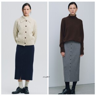 Amy韩国直邮sienne 25冬Sojeanne Wool 羊毛混纺半身裙 针织裙3色