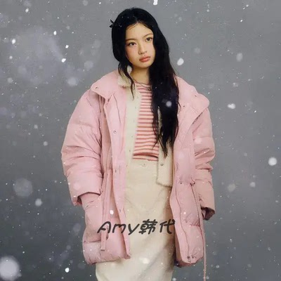 KiiiKiii同款韩代Thursday Island25冬甜美粉色羽绒服T258MDJ937W