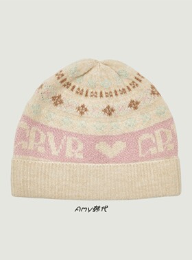 Amy韩国代购GROVE 25冬季GRVR AMOUR BEANIE 针织帽2色