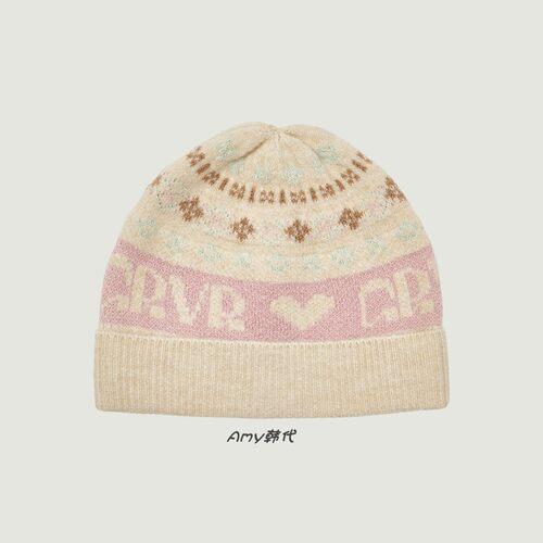 Amy韩国代购GROVE 25冬季GRVR AMOUR BEANIE 针织帽2色