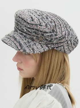 Amy韩国官网代购 25秋冬Brown hat French Matroos法式羊毛报童帽