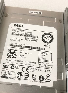 Dell/戴尔 0K41XJ PX02SMF020 200GB SSD DELL原装200G 12GB SSD