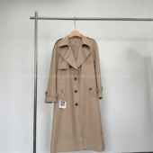 廓形单排扣翻领哑光长款 南韩智女姐感经典 风衣外套 会buy实拍