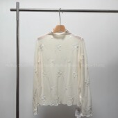 会buy实拍 巨美～浪漫 重工 高领立体蕾丝打底衫 舒适秋冬新款