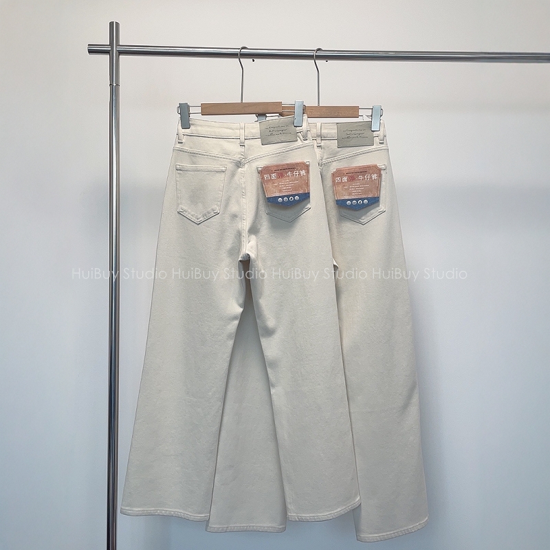 25春 殿堂笈牛仔【奢*牌同料/莱赛尔/四面弹白色牛仔】显瘦直筒裤