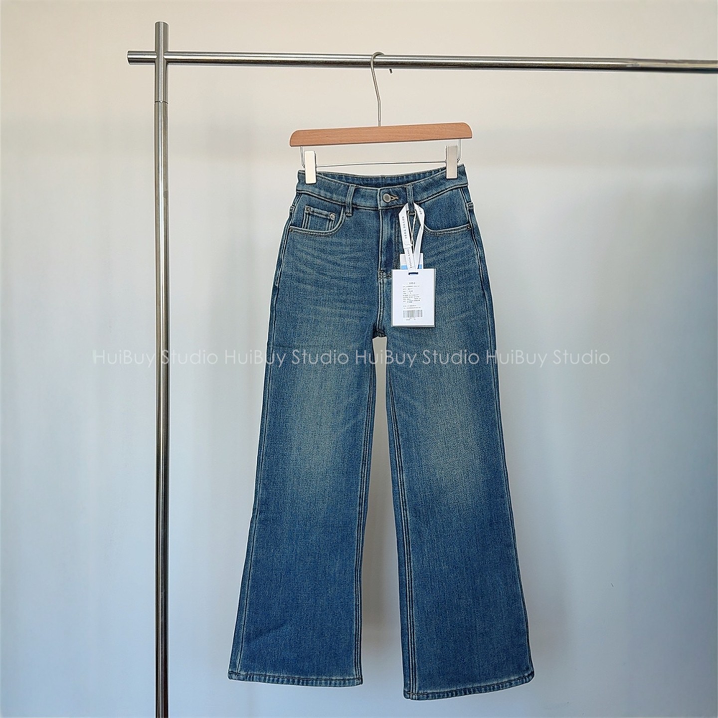 【会buy实拍】加绒筒喇裤~密密绒高腰显瘦直筒微喇叭牛仔裤女秋冬,女装/女士精品,牛仔裤,淘宝优惠券,粉丝福利购,淘宝优惠卷