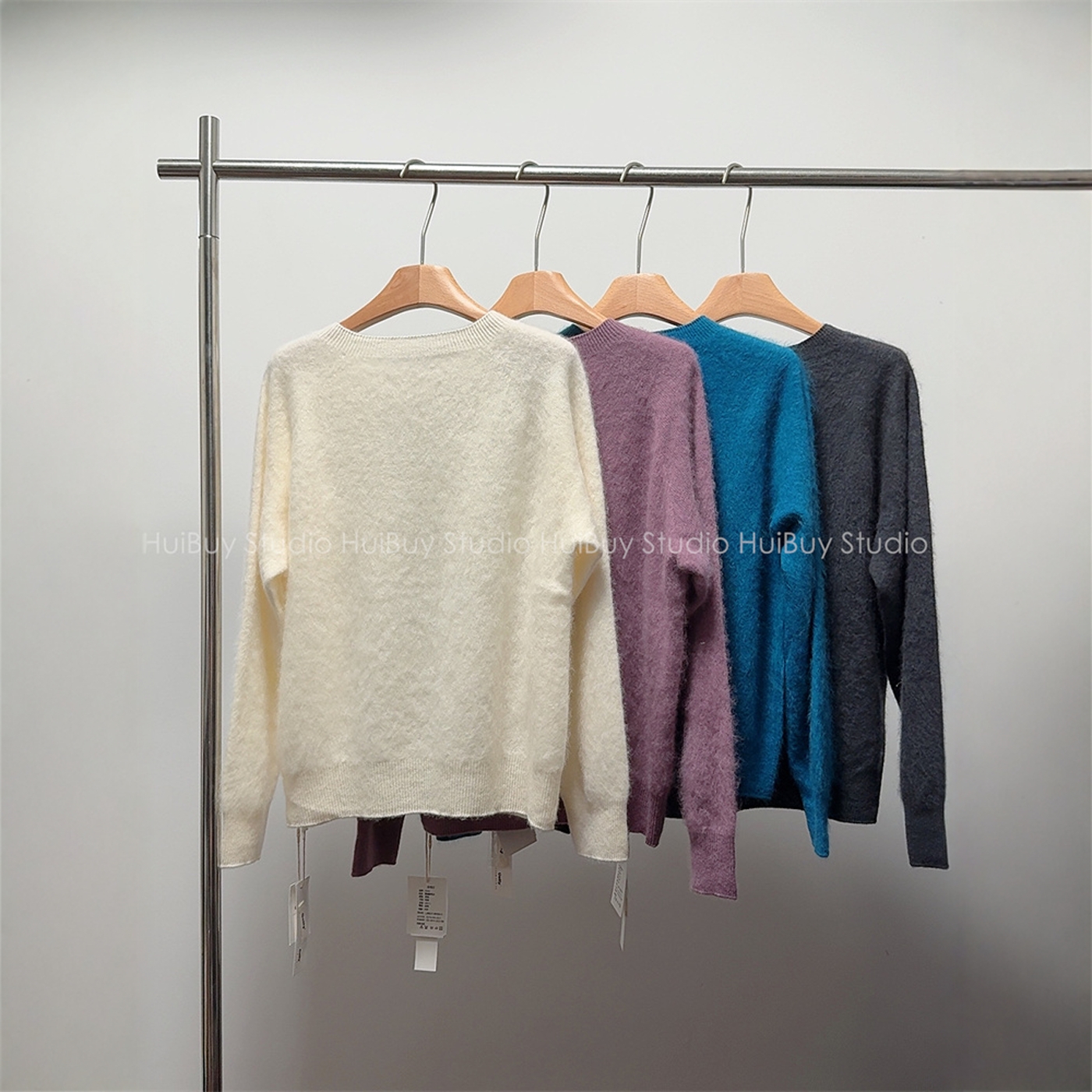 【会buy实拍】彩色拉绒羊毛衫~百搭圆领无缝一体氛围感毛衣女秋冬