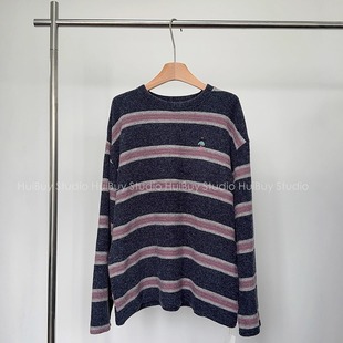 T恤女秋冬韩系慵懒风显瘦好看上衣 加厚磨毛条纹长袖 会buy实拍