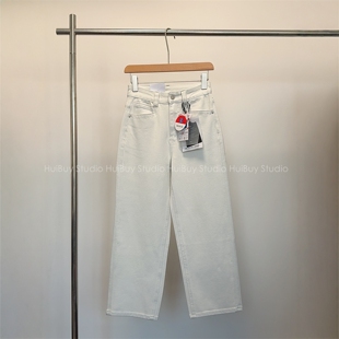 九分奶奶裤 四面弹莱赛尔棉直筒牛仔裤 白色薯条裤 春 会buy实拍