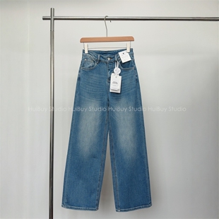 女秋季 复古宽松阔腿裤 高品质显瘦高腰直筒牛仔裤 新 会buy实拍