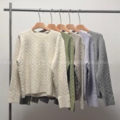 会buy实拍 暖阳花纱系列 柔软舒适麻花针织衫 冬季 宽松慵懒毛衣