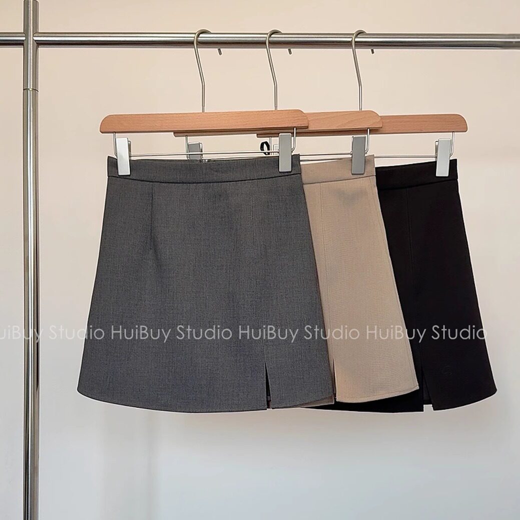 【会buy实拍】优雅好搭配侧开衩立体小A版高腰有内衬半身短裙女夏