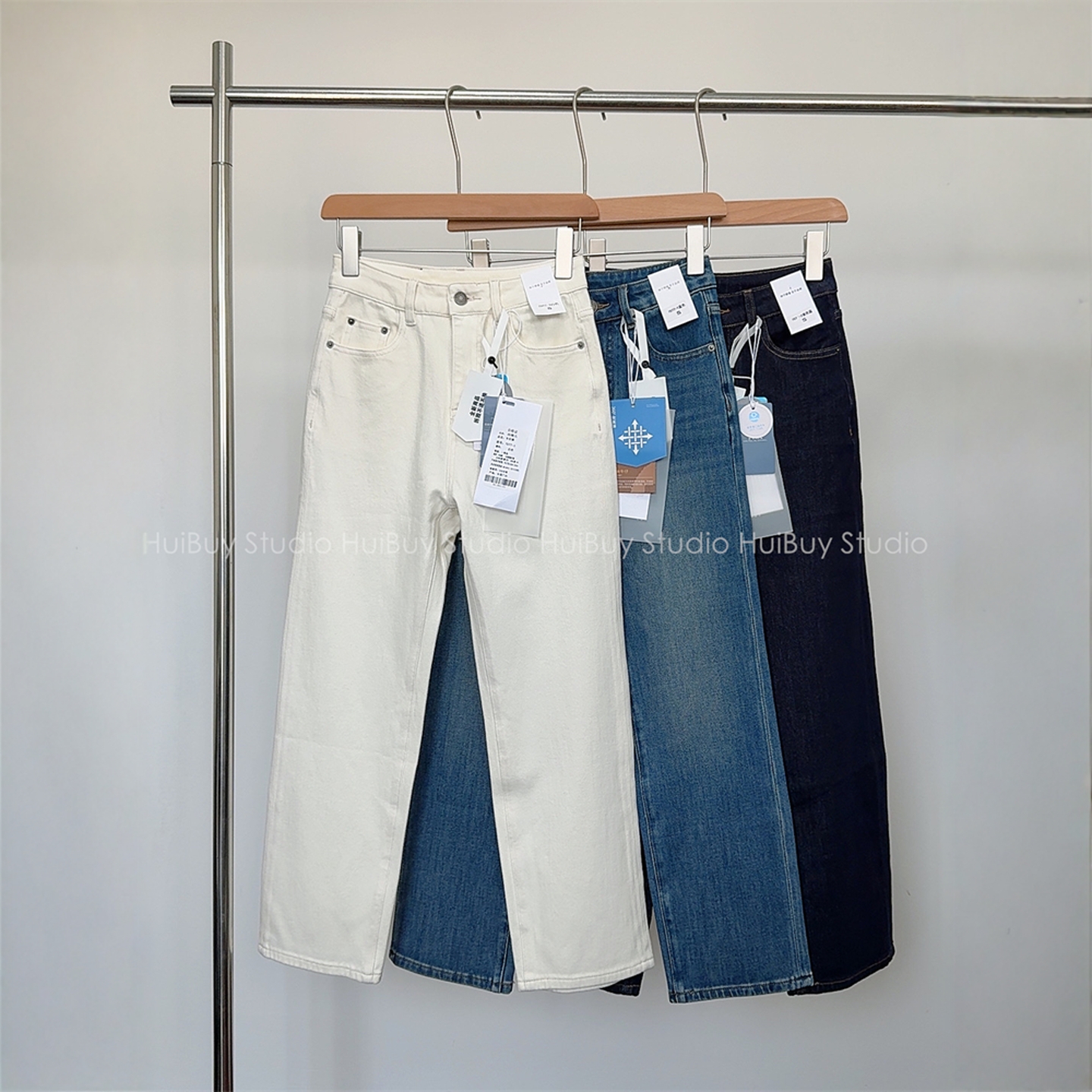 【会buy实拍】秒变直腿小个子四面弹法棍牛仔裤显瘦直筒九分烟管