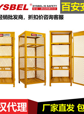 SYSBEL网状四八十六九十八气瓶储存安全柜WA710204/710208/710589
