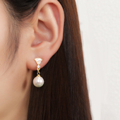 Tatirocks扇形贝母珍珠耳夹高级感无耳洞爆款 丹麦 设计师 耳环