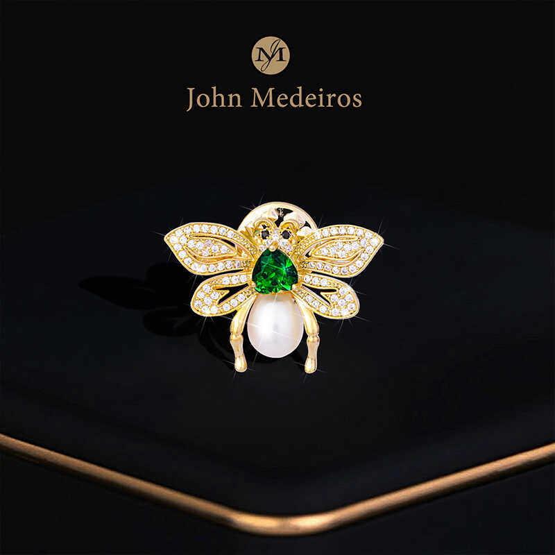 意大利【设计师】胸针john medeiros蜜蜂珍珠高端宝石胸花奢华女