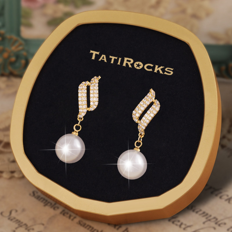 丹麦【设计师】Tatirocks天使之翼珍珠耳钉女轻奢耳坠高级感耳环