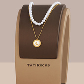 高级感轻奢小众女爆款 Tatirocks月牙珍珠项链法式 设计师 丹麦