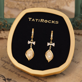 丹麦 设计师 Tatirocks破茧蝴蝶结耳钉高级感轻奢满钻摆件耳环