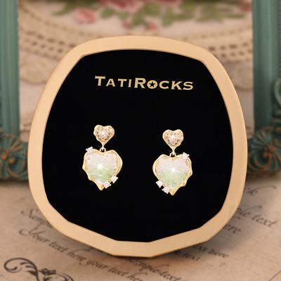 丹麦【设计师】Tatirocks不规则爱心耳钉高级感轻奢珍玩摆件耳环