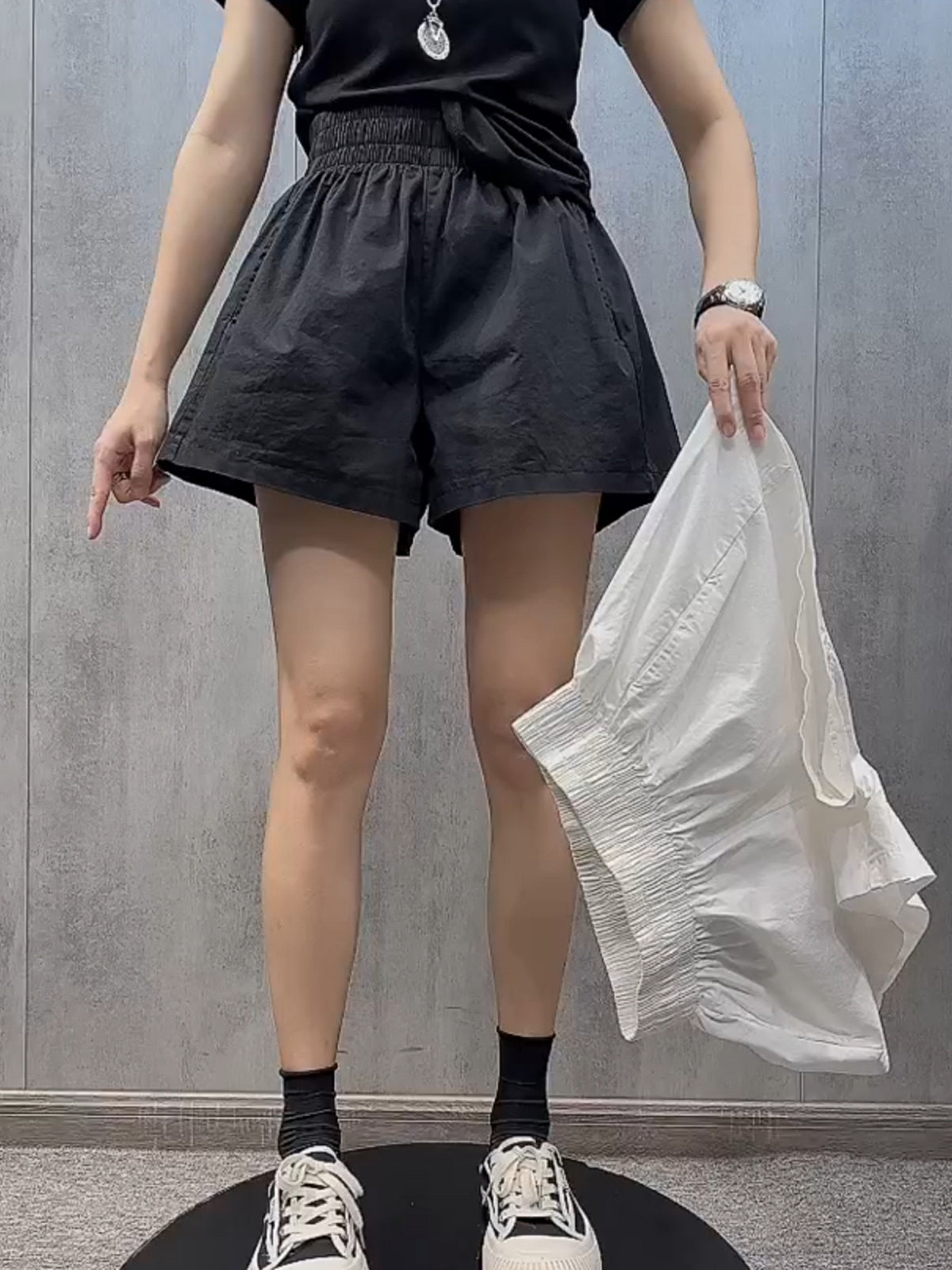欧货2023夏季新款高腰休闲裤薄款速干短裤宽松显瘦阔腿裤女裤子潮