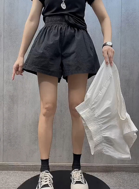 欧货2023夏季新款高腰休闲裤薄款速干短裤宽松显瘦阔腿裤女裤子潮