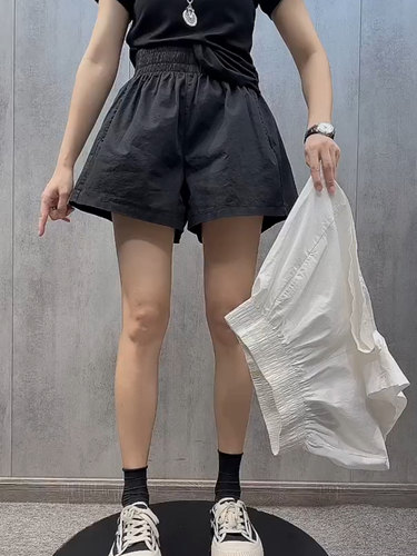 高腰休闲阔腿裤女短裤