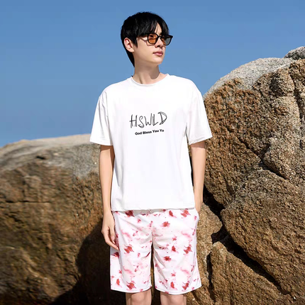 男士沙滩裤扎染枫叶NK320