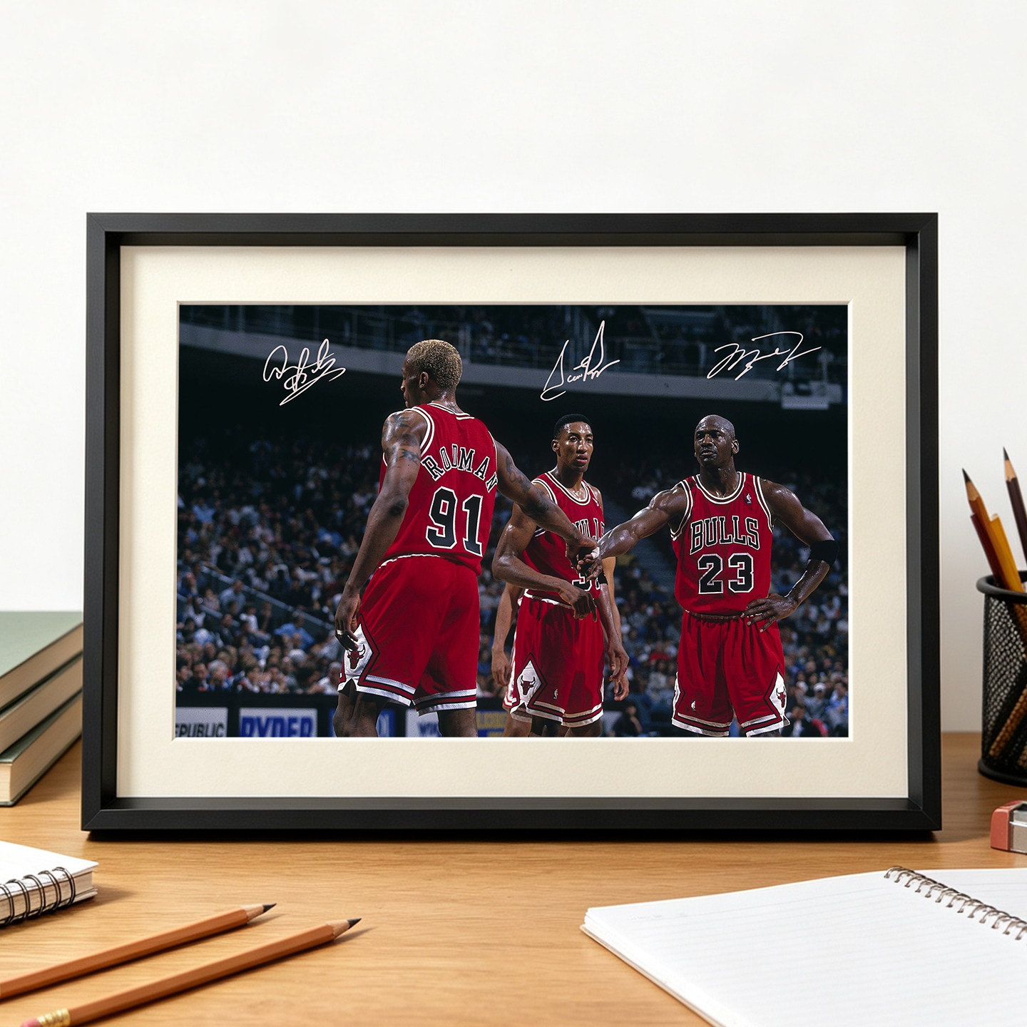 王朝MJ皮蓬罗德曼相框挂画摆台NBA球星海报照片墙装饰画球迷周边