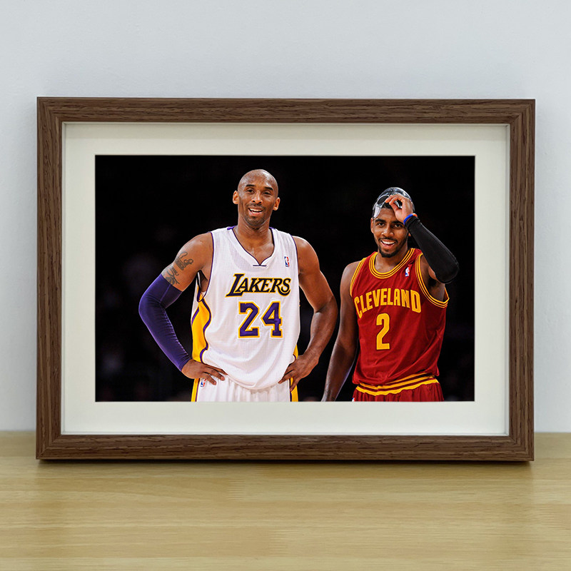 亦师亦友科比欧文相框挂画摆桌NBA球星海报装饰画照片墙壁画礼物