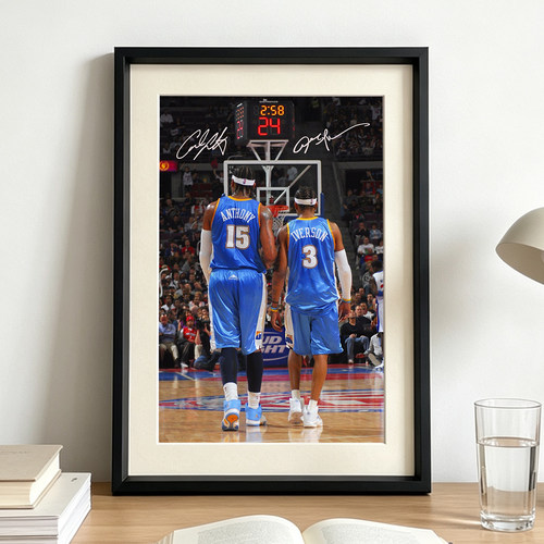 艾弗森安东尼掘金双枪相框挂画摆台NBA篮球周边海报照片墙装饰画