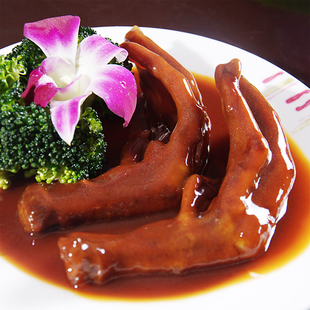 鲍汁扣鹅掌酒店食材餐饮宴会商用熟食速冻半成品方便加热即食10个