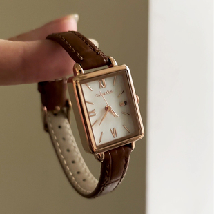 伴朵手表女学生初高中女士长方形皮带小表盘女款女式石英表腕表