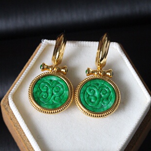 天然缅甸翡翠A货耳饰耳环S925银镶嵌设计款高级感送人礼物