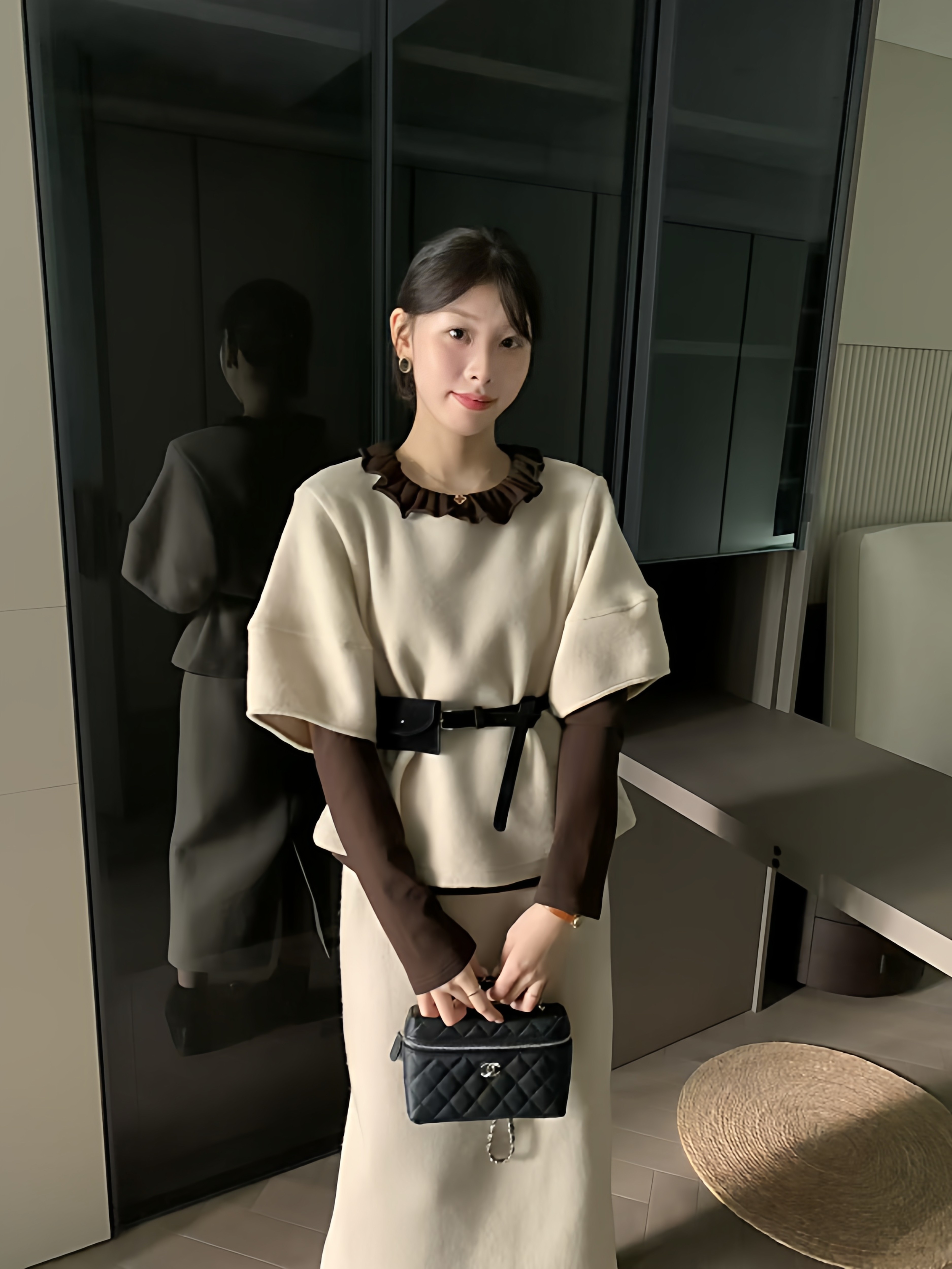 HH Studio 韩系高级设计感羊毛三件套秋冬新款气质显瘦毛呢套装女