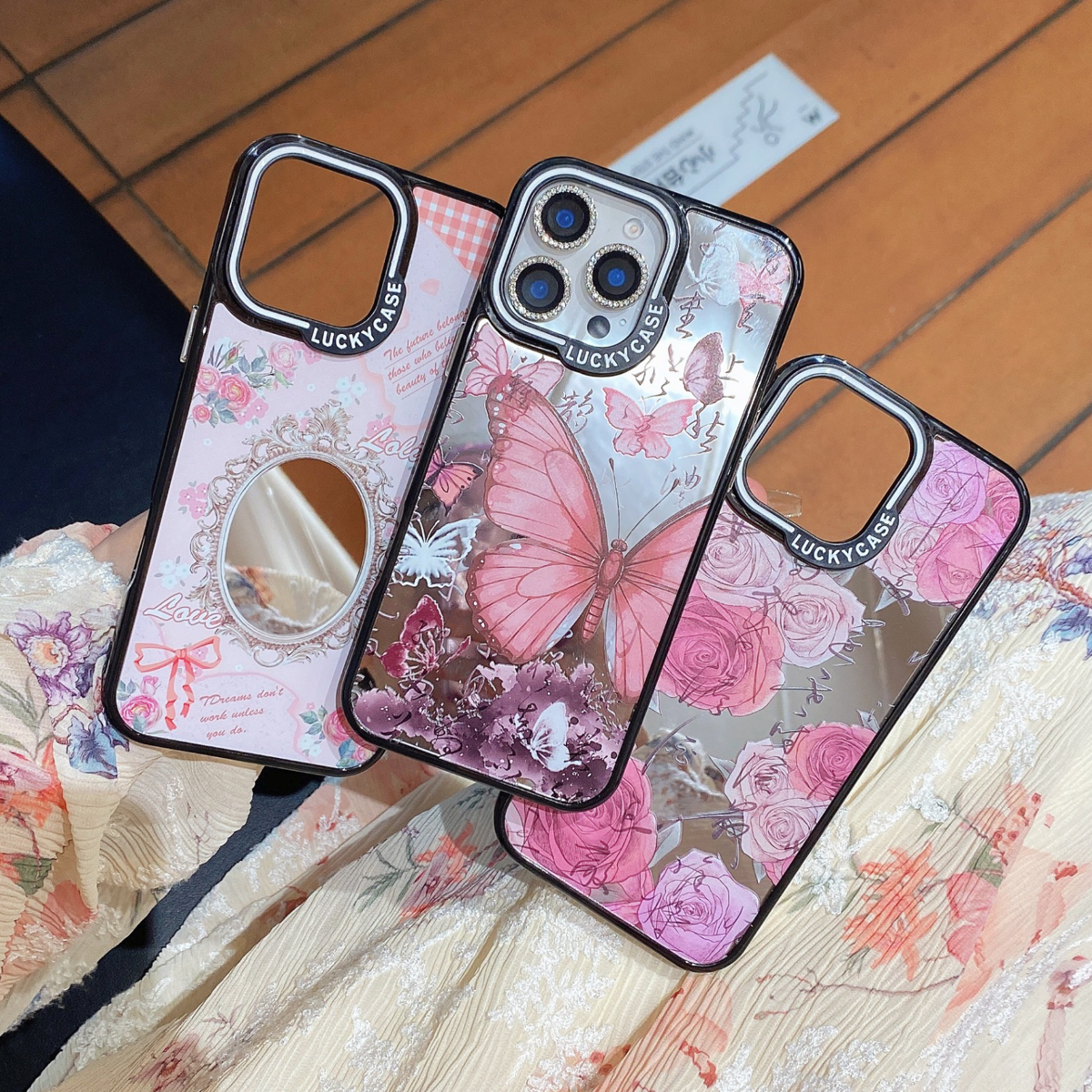 新款镜子壳  蝴蝶花朵系列适用iphone16promax保护套苹果14pro手机壳13promax全包潮牌镜面硬壳,3C数码配件,手机保护套/壳,淘宝优惠券,粉丝福利购,淘宝优惠卷