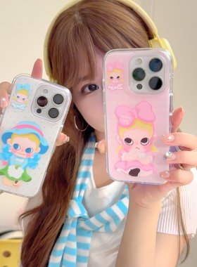 绿色波点粉色格纹zsiga适用苹果17ProMax手机壳网红iPhone16新款15pro小众女款14防摔13硅胶全包保护套