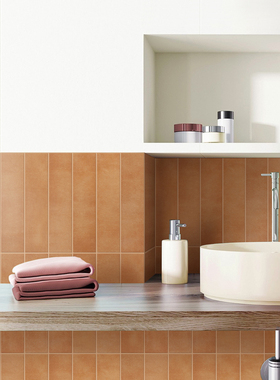 奇遇园 陶土橙色哑光瓷砖卫生间防滑地砖仿古砖厕所浴室厨房复古