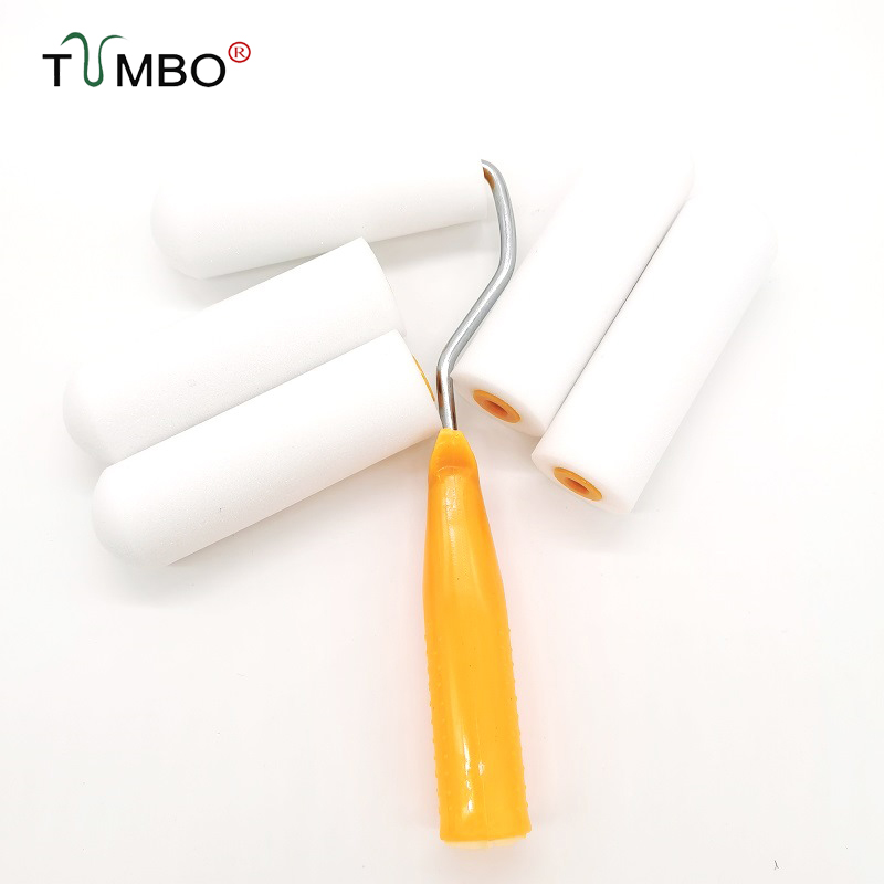 工厂直销4寸水性单圆海绵滚筒刷小滚芯修边油漆刷墙补漆涂刷工具