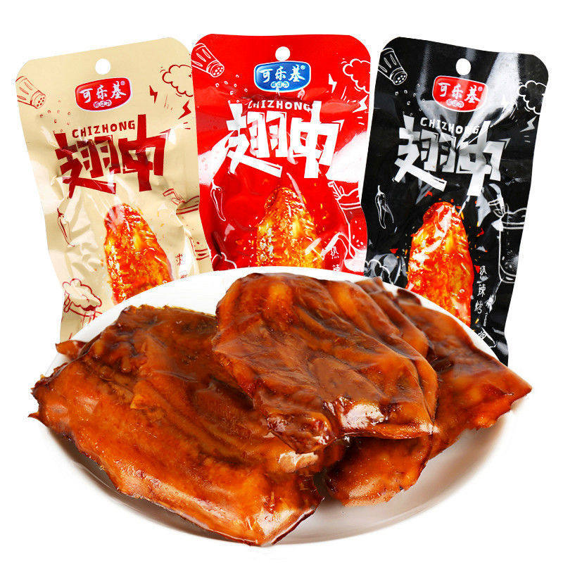 可乐基鸭翅中袋装香辣蜜汁黑鸭混合味鸭肉网红休闲即食卤味小零食