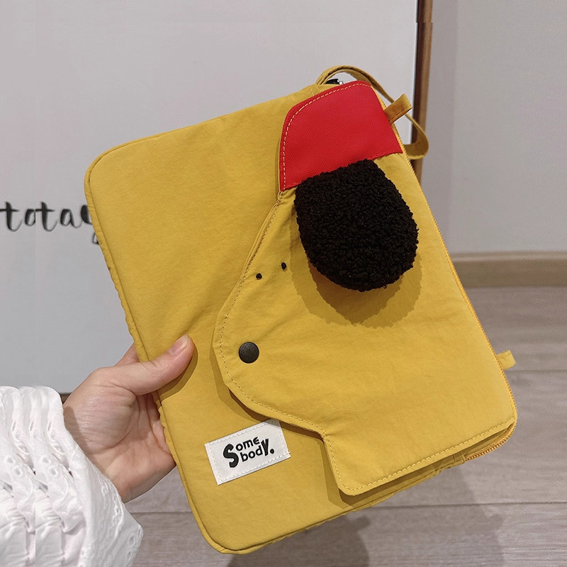 三色补丁卷毛小狗可爱iPad包图片