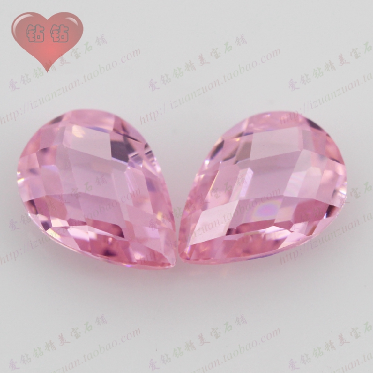 粉红色水滴形饰品裸石