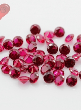 8#鸽血红红刚玉小圆形裸石 尖底人造合成红宝石Ruby散珠0.8~5mm