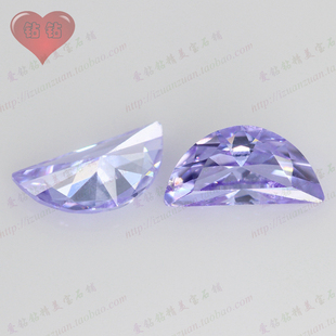 变蓝色月亮形半月形锆石裸石 浅蓝变蓝人造美甲仿钻首饰配饰DIY