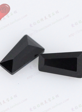 黑色锆石梯方形裸石 梯形人造微镶嵌美甲果冻仿钻配饰5-8.0mm