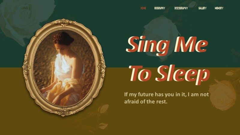 XY037艺术PPT模版文艺给我一支安眠曲艺术展览创意美术PPT模版