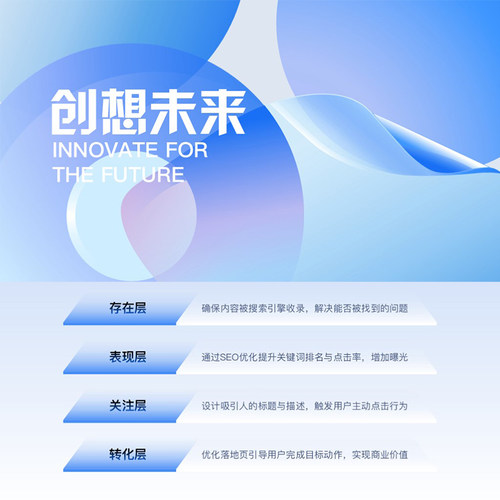 XY375蓝色创想未来PP模板大气科技感新媒体渐变提案渐变毛玻璃