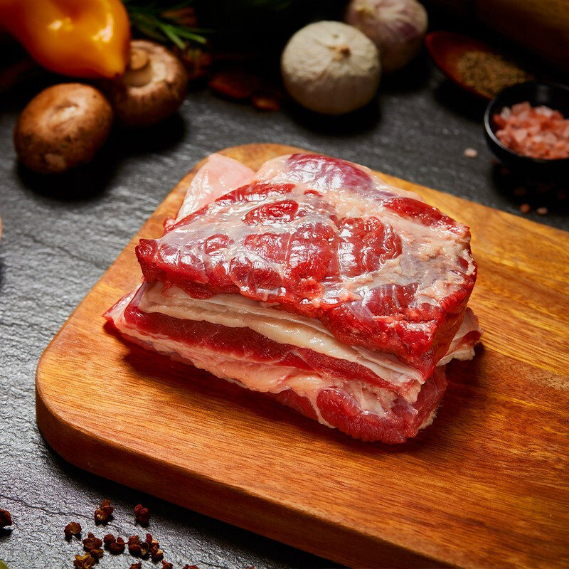 新疆绿色原切排酸牛肉牛腩块肥瘦相间新鲜无添加清真屠宰500g